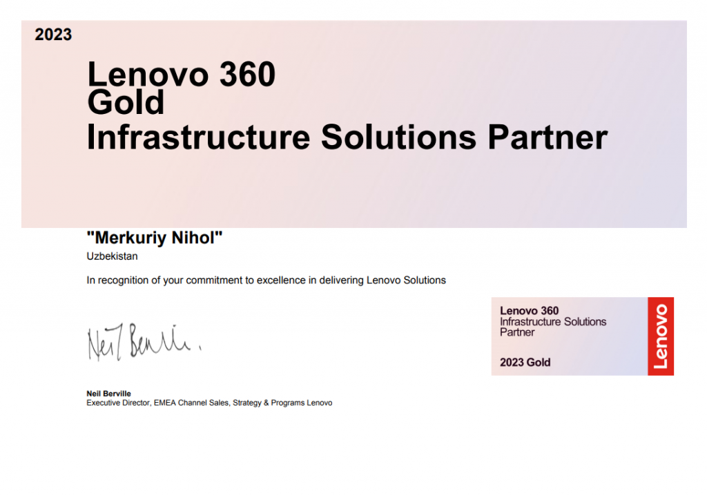 Merkuriy Nihol: Lenovo 360 Gold Infrastructure Solutions Partner