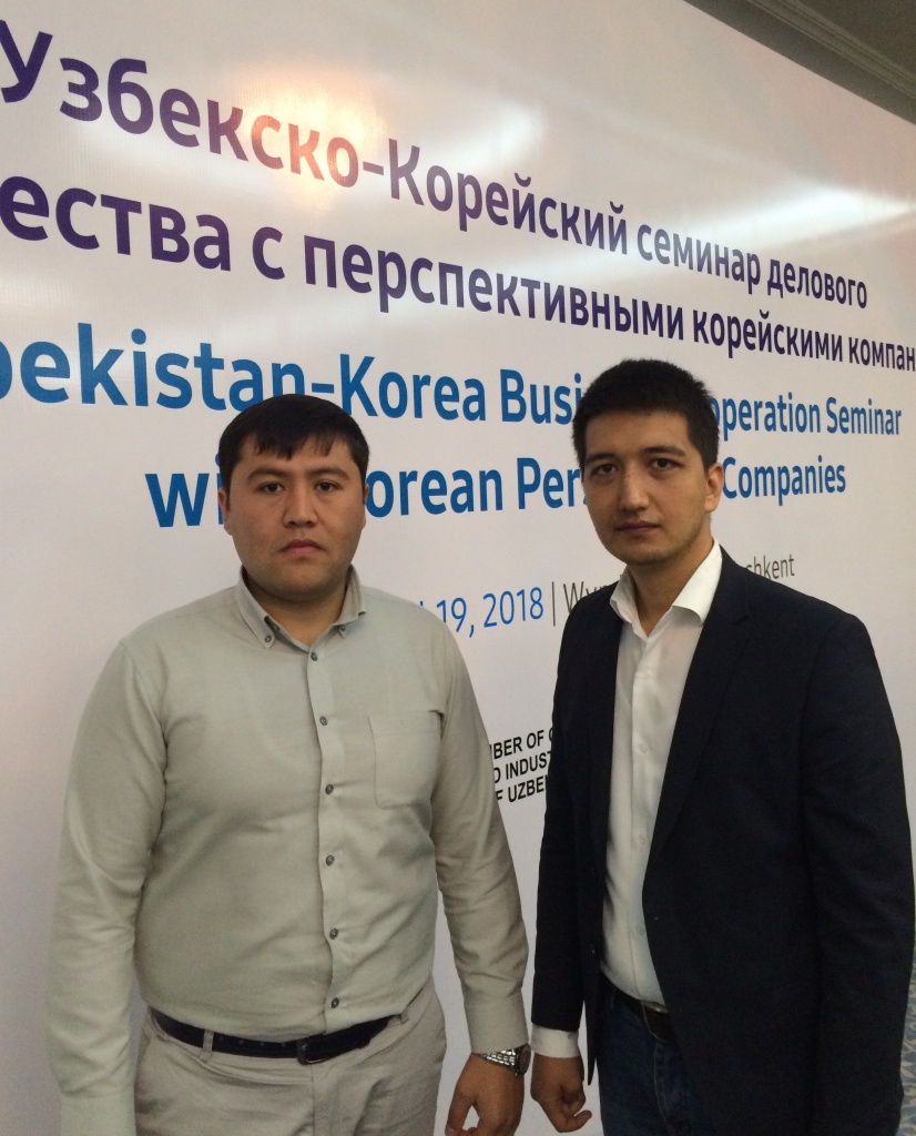 Специалисты NIHOL Аюбхон Валихонов и Джахонгир Адизов на Узбекско-корейском семинаре.